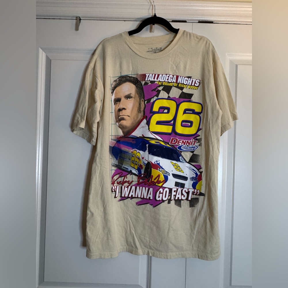 Talladega Nights The Ballad Of Ricky Bobby T Shirt Size L Unisex I Wanna Go Fast